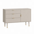 Sideboard Beige MDF rechteckig mit 3 Schubladen und 1 Tür 120 x 40 x 80 cm