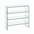 Glasregal Schuhregal transparent aus 8 mm ESG Sicherheitsglas rechteckig 100 x 35 x 100 cm mit 4 Ablagen