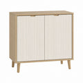 Sideboard mit 2 Türen Naturweiß aus MDF rechteckig 80 x 40 x 90 cm