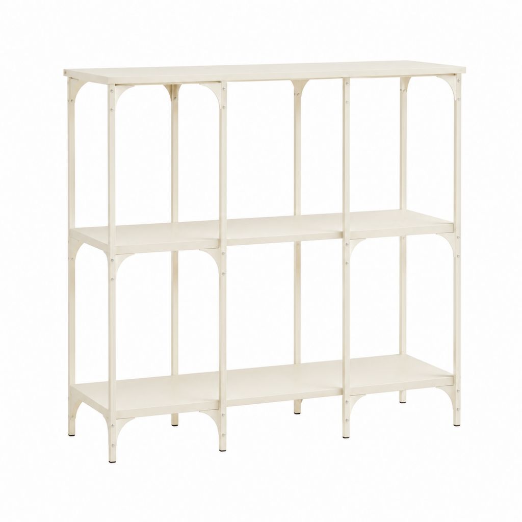 Konsolentisch Regal Weiß aus pulverbeschichtetem Stahl 120 x 30 x 100 cm mit 3 Ablagen