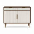 Sideboard mit 2 Türen und 2 Schubladen in Nussbaum und Creme aus MDF 120 x 40 x 100 cm