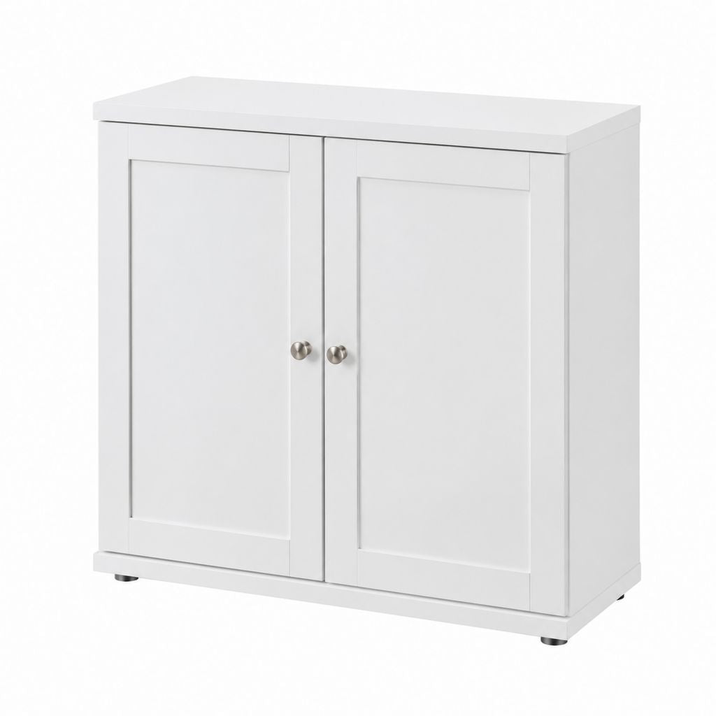 Sideboard Weiß MDF Rechteckig mit 2 Türen 80 x 30 x 80 cm