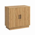 Sideboard Eiche Natur MDF mit Eichenfurnier rechteckig 80 x 40 x 100 cm
