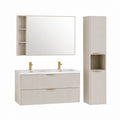 Badezimmermöbel Set mit Doppelwaschtisch Beige MDF 120 x 46 x 55 cm